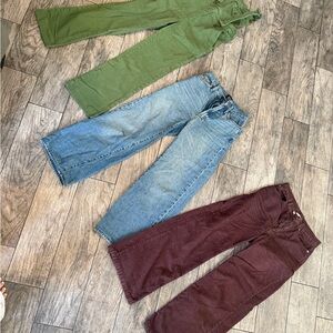 BDG Women's Straight Jeans - Green, Blue, Burgundy